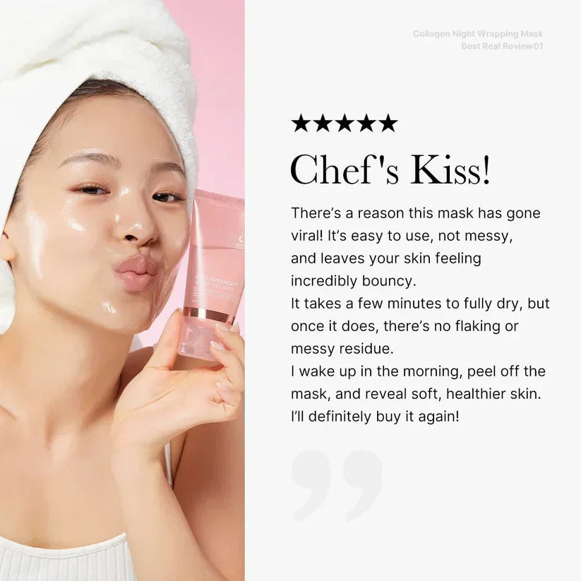 Korean Collagen Night Wrapping Peel Off Mask for Glowing & Youthful Skin