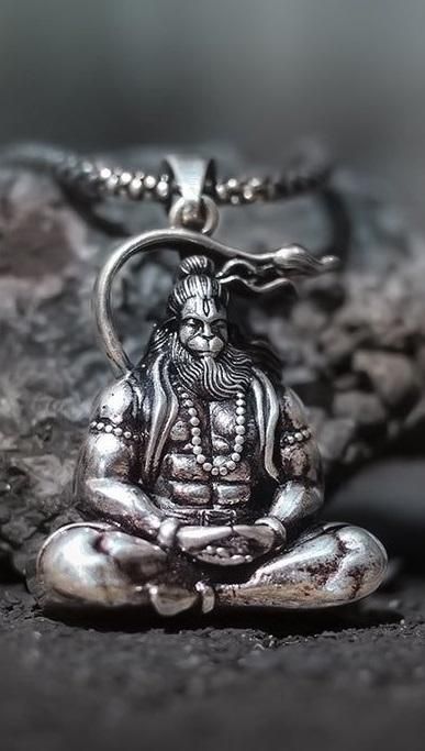 Shri Hanuman Ji Silver Locket With Chain