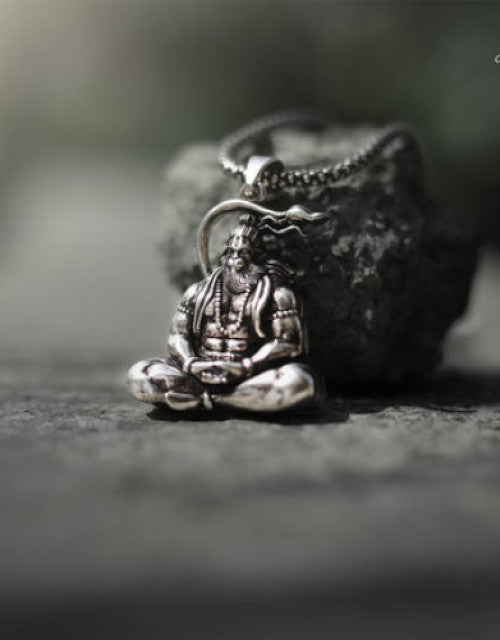 Shri Hanuman Ji Silver Locket With Chain