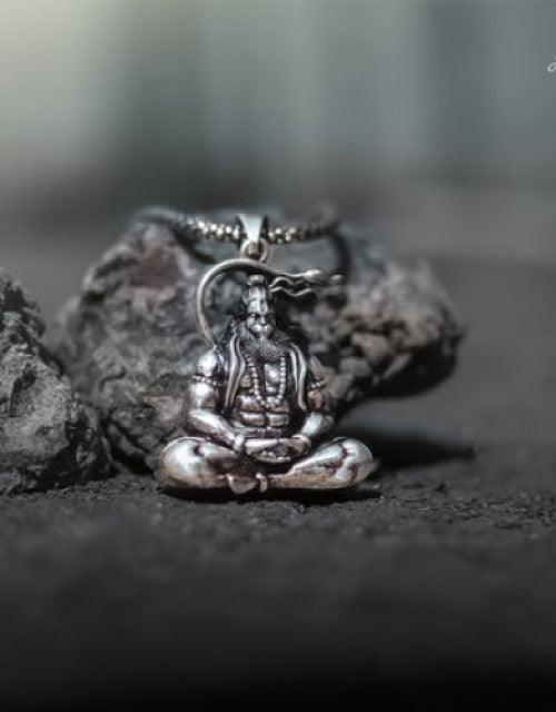 Shri Hanuman Ji Silver Locket With Chain